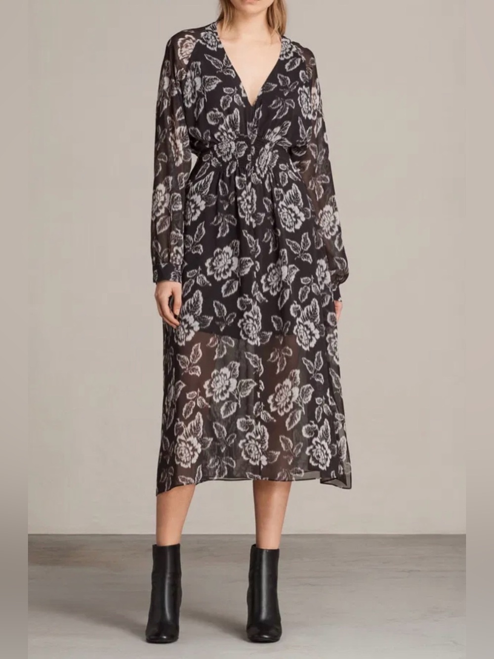 AllSaints Nichola Kasuri Dress - Size Small